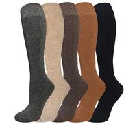 HayFeel Warm Knee High Socks for Women-Thermal Cotton Cushioned Socks For Hiking,Work,Skiing,Gifts, Assorted 02, One Size