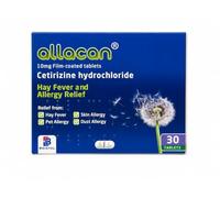 Hayfever & Allergy Relief One a Day Tablets Cetirizine 10mg x 30 Tabs Allacan