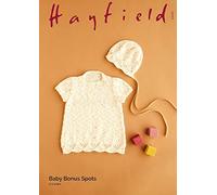 Hayfield Baby Bonus Spots DK Knitting Pattern - 5447 Dress & Bonnet
