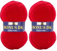 Hayfield Bonus DK Double Knitting, Ladybird (698), 100g by Sirdar (Pack of 2)