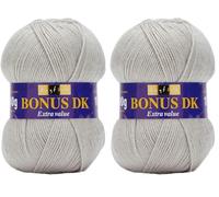 Hayfield Bonus DK Double Knitting, Pearl Grey (615), 100g (Pack of 2)