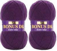 Hayfield Bonus DK Double Knitting, Purple (840), 100g by Sirdar (Pack of 2)