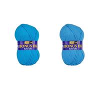 Hayfield Bonus DK Double Knitting Yarn, Neon Blue (553), 100g by Sirdar (Pack of 2)