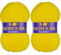 Hayfield Bonus DK Double Knitting Yarn, Sunshine (555), 100g by Sirdar (Pack of 2)