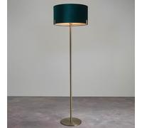 hayfield rich green velvet shade floor lamp in brass