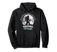 Hayfork California Bigfoot Night Walk Retro Pullover Hoodie