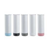HAYINS 5Pack 20 oz Buletooth Sublimation Printed Speaker Tumbler Straight Skinny Double Wall With Lid (5colors 5pcs)