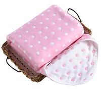 Hayisugar Baby Blanket, Soft Infant Wrap, Cozy Infant Swaddling, 100% Organic Cotton, Ideal for Travel, for Pram, Car Seat, Moses Basket, Crib, Pink dots, 110 x 105 cm