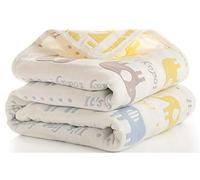 Hayisugar Muslin Baby Blankets 6 Layers 100% Cotton Muslin Swaddle Blanket Soft Infant Large Muslin Cloths Baby Swaddle Wrap for Newborn Kids, Elephant, 120x150cm