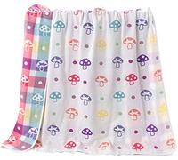 Hayisugar Soft Baby Blankets 6 Layer Muslin Cloth - 100% Cotton Kids Toddler Blanket Baby Swaddle Blanket for Boys & Girls, Mushroom, 120 x 150 cm