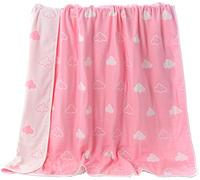 Hayisugar Soft Baby Blankets 6 Layer Muslin Cloth - 100% Cotton Kids Toddler Blanket Baby Swaddle Blanket for Boys & Girls, Pink Cloud, 110 x 105 cm