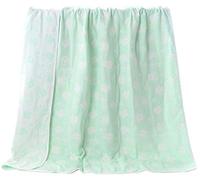 Hayisugar Soft Baby Blankets 6 Layer Muslin Cloth - 100% Cotton Kids Toddler Blanket Baby Swaddle Blanket for Boys & Girls, Green Cow, 120 x 150 cm