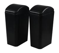 Hayixia 2-Pack 12 L Slim Trash Bin with Swing Lid, Plastic Garbage Bin for Bathroom Office Bedroom, Black