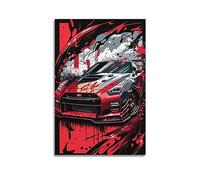 HAYKO Jdm Sports Car Poster Nissan Gtr R35 Street Drift Poster Decorative Painting Canvas Wall Posters And Art Picture Print Modern Family Bedroom Decor Posters 12x18inch(30x45cm)
