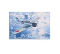 HAYKO Wwii Military Poster Mitsubishi A6m Zero Fighter Aircraft Poster Decorative Painting Canvas Wall Posters And Art Picture Print Modern Family Bedroom Decor Posters 12x18inch(30x45cm)