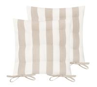 Yard Hayle Striped Cotton Seat Pads - Natural - 40x40cm