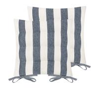 Yard Hayle Striped Cotton Seat Pads - Navy - 40 x 40 m