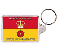 Hayling Island - Pride of Hampshire - Double Sided Large Keyring County Flag Souvenir/Gift/Present