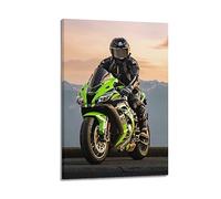 HAYME Motorcycle Poster for Kawasaki Ninja ZX-10 Sport Bike Decorative Painting Canvas Wall And Art Picture Family Bedroom Decor 12x18inch(30x45cm)