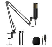 Hayner-Seek XLR Microphone Podcast Kit with Mic Arm PC Condenser Podcast Streaming Cardioid Mic Plug & Play for Computer, YouTube, Gaming Recording L02-50A