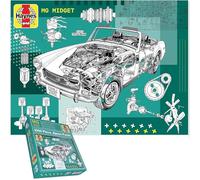 Haynes 1000-piece British Sports Car Puzzle Collection featuring classic Triumph and MG models - a premium vintage automotive gift for car lovers and collectors (MG Midget)