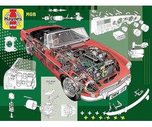 Haynes 1000-piece British Sports Car Puzzle Collection featuring classic Triumph and MG models - a premium vintage automotive gift for car lovers and collectors (Haynes MGB)