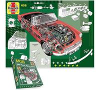 Haynes MGB Jigsaw Puzzle - Classic 1962-1980 MGB Roadster & GT Coupé | 1000-Piece Jigsaw Featuring Haynes Technical Artwork, Engineering Diagrams & British Car History - Gift for Car Lovers