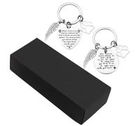 HAYOMAX 2 PCS Pet Memorial Keyring - Stainless Steel Memory Dog Cat Loss Gift with Storage Box, Angel Wing Paw Design Lover Remembrance Keychain