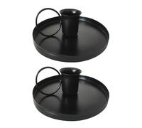 HAYOMAX Iron Candle Holders - 2Pcs Retro Metal Taper Candle Holder Single Head Candles Stand for Home Party Wedding Birthday Thanksgiving Christmas Decoration,Black