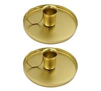 HAYOMAX Iron Candle Holders - 2Pcs Retro Metal Taper Candle Holder Single Head Candles Stand for Home Party Wedding Birthday Thanksgiving Christmas Decoration, Gold