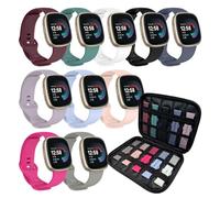 HAYONLIY 10 Pack Sport Bands with Storage Case Compatible for Fitbit Versa 3/Versa 4/Fitbit Sense/Sense 2,Soft Breathable Waterproof Strap for Women Men