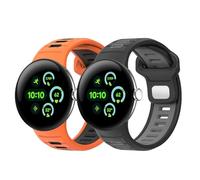 HAYONLIY 2 Pack Sport Bands Compatible with Google Pixel Watch 4/3 45mm,Two Tone Soft Silicone Replacement Waterproof Strap for Men