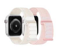 HAYONLIY 2 Pack Stretchy Nylon Bands Compatible with Apple Watch Band 38mm 40mm 41mm 42mm 44mm 45mm 46mm 49mm, Adjustable Breathable Sport Strap for Series 11 10 9 8 7 6 5 4 3 Ultra SE Men Women