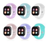 HAYONLIY 6 Pack Silicone Sport Bands Compatible with Gizmo Watch 3 Adventrue 3 2 1/Gabb Watch 3e 3 2 1/SyncUP Watch/Cosmo JrTrack Watch Band, 20mm Soft Breathable Replacement Strap, White, Lavender