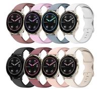 HAYONLIY 8 Pack Silicone Sport Bands Compatible for Garmin Venu 3S/Vivoactive 4S/Venu 2S/Vivomove 3S/Forerunner 255s/Forerunner 265s, 18mm Soft Quick Release Strap for Women Men, 8 colors