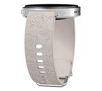 HAYONLIY Floral Engraved Bands Compatible with Samsung Galaxy Watch 8 40mm 44mm/Galaxy Watch 8 Classic 46mm,Soft Silicone Sport Replacement Strap for Women