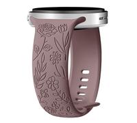 HAYONLIY Floral Engraved Bands Compatible with Samsung Galaxy Watch 9/8 40mm 44mm/Galaxy Watch 8 Classic 46mm,Cute Flower No Gap Soft Silicone Sport Strap For Women