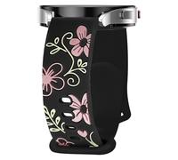 HAYONLIY Floral Strap Compatible for Samsung Galaxy Watch 7/6/5/4/FE 40mm 44mm/Watch 6 Classic 47 mm 43 mm/4 Classic 42 mm 46 mm/5 Pro 45 mm, 20mm Cute Flower soft Silicone Replace Band for Women