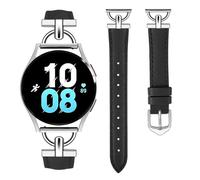 HAYONLIY Leather Strap Compatible with Samsung Galaxy Watch 7/6/5/4/FE 40mm 44mm/6 Classic 47 mm 43 mm/4 Classic 42 mm 46 mm/5 Pro 45 mm, 20mm D-Shape Buckle Slim Band for Women