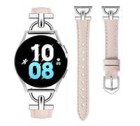 HAYONLIY Leather Strap Compatible with Samsung Galaxy Watch 7/6/5/4/FE 40mm/44mm/Watch 6 Classic 43mm/47mm/Watch 5 Pro 45mm, 20mm D-Shape Buckle Slim Band for Women