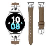 HAYONLIY Leather Strap Compatible with Samsung Galaxy Watch 7/6/5/4/FE 40mm 44mm/Watch 6 Classic 47 mm 43 mm/Watch 4 Classic 42 mm 46 mm/Watch 5 Pro 45 mm, 20mm D-Shape Buckle Slim Band for Women