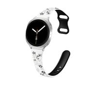 HAYONLIY Slim Flower Engraved Bands Compatible with Samsung Galaxy Watch 8 40mm 44mm/Galaxy Watch 8 Classic 46mm,No Gap Two-Tone Soft Silicone Sport Thin Strap Women Men
