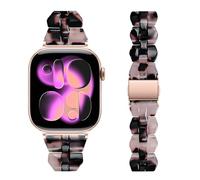 HAYONLIY Slim Resin Band Compatible with Apple Watch Straps 40mm 42mm 41mm 38mm Women Men, Waterproof Sport iWatch Strap with Stainless Steel Clasp for SE Series 11 10 9 8 7 6 5 4 3 2 1