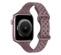 HAYONLIY Slim Silicone Braided Bands Compatible for Apple Watch 42mm 41mm 40mm 38mm, Thin Breathable Sport Adjustable Strap for iWatch Series SE 10 9 8 7 6 5 4 3 2 1 Women