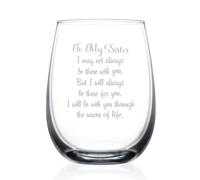 HAYOOU Sister Gifts from Sister,Little Sisters Gift For Christmas,Birthday,The Waves of Life We've Through Together Funny 15Oz Wine Glass（white