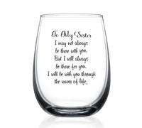 HAYOOU Sister Gifts from Sister,Little Sisters Gift For Christmas,Birthday,The Waves of Life We've Through Together Funny Wine Glass
