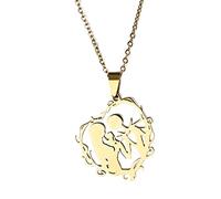 HAYOUWAY Jack and Sally Necklace Nightmare Before Christmas Necklace Heart Pendant Jewelry Birthday Halloween Valentine Gifts for Wife Girlfriend Women Lady Gold