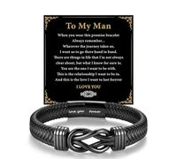 HAYOUWAY Leather Bracelet Gifts for Men Dad Husband Son Boyfriend Infinity Knot Mens Leather Bracelet Christmas Birthday Fathers Day Valentines Gifts for Him Stocking Fillers for Men Teenage Boys