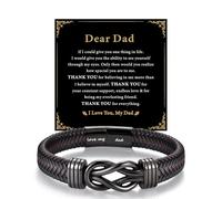 HAYOUWAY Mens Leather Bracelet Birthday Gifts for Men Dad Husband Son Man