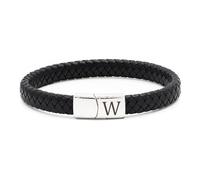 HAYOUWAY Mens Leather Bracelet with Initial Letter Gifts for Men Dad Him Boyfriend Braided Leather Bracelet with Engraved Stainless Steel Magnetic Clasp Fathers Day Birthday Graduation Gifts